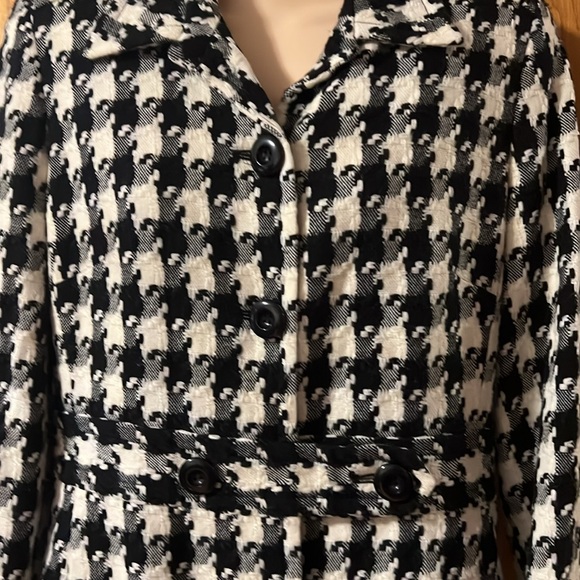 Larry Levine stylish trench  houndstooth style jacket - Picture 2 of 9